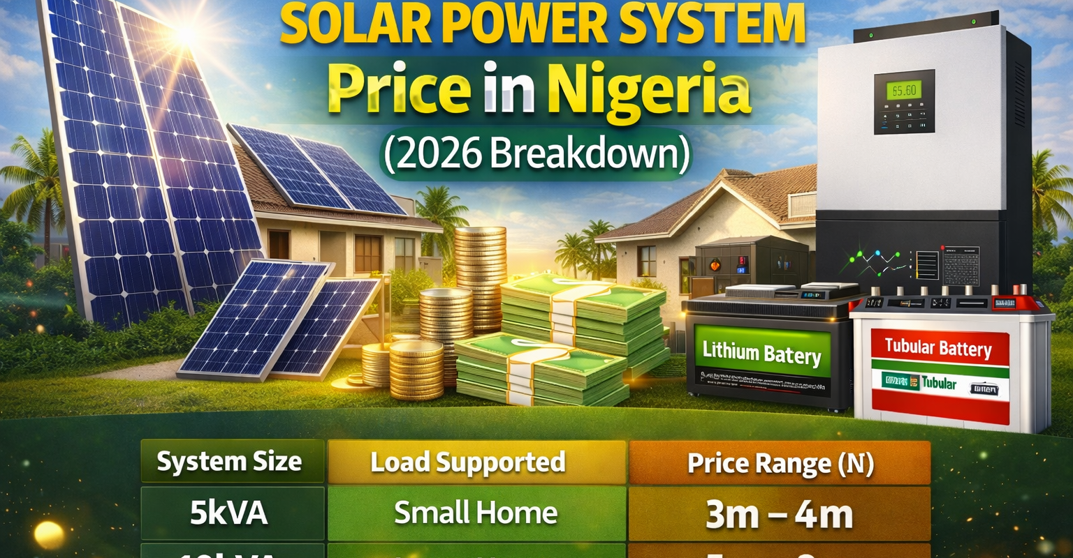 Complete Solar Power System Price in Nigeria (2026 Breakdown)