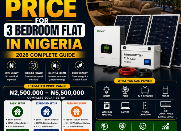 Solar System Price for 3 Bedroom Flat in Nigeria